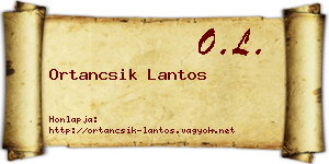 Ortancsik Lantos névjegykártya